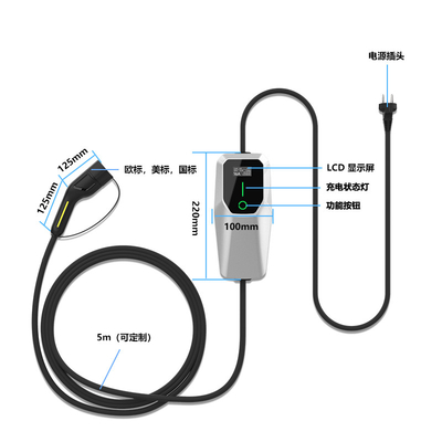 3.5kW Ac loại 2 EV sạc ngoài trời nội thất cấp 1 2 EV nhà tường sạc CE FCC