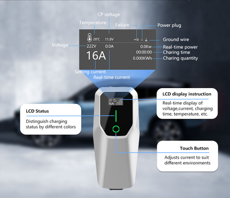Loại 1 3.5KW 7KW 11KW AC Level 1 2 Wall Box Ev Sạc trên bãi đậu xe đường phố