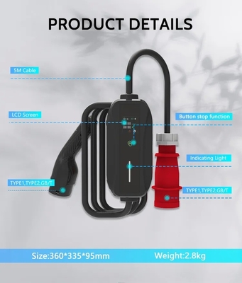 3.5KW 7KW 11KW AC Plug Charge EV Home Level 1 2 Ev Sạc nhà ô tô di động