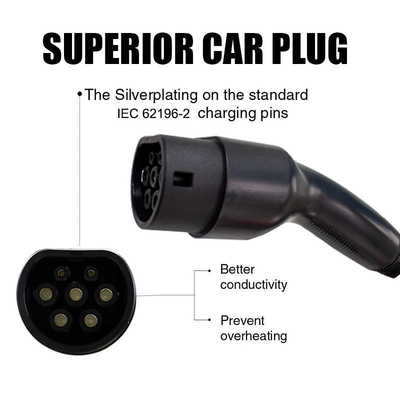 UL94-V0 Lớp lửa 16A-32A Cáp sạc EV loại 1 đến loại 2 cho xe điện