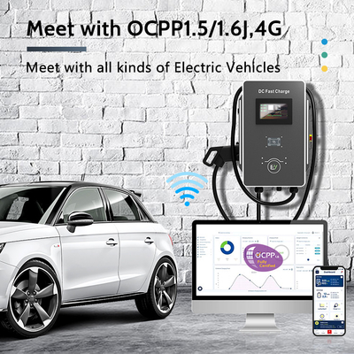 Bộ sạc điện EV SmartDC nhanh 30kW với công tắc bảo vệ rò rỉ và tần số lưới 50Hz±10Hz