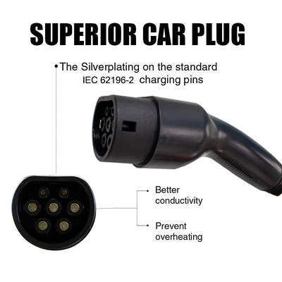 Đường dây sạc xe điện di động KIWI loại 1 đến loại 2 lớp lửa UL94-V0