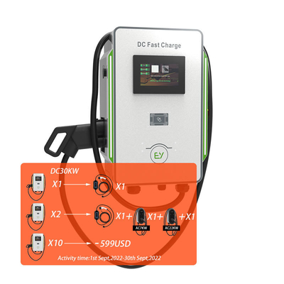 DC Wallbox sạc 30kW 40kW Xe hơi CCS 40A Sạc EV nhanh 600V Tần số lưới 50Hz