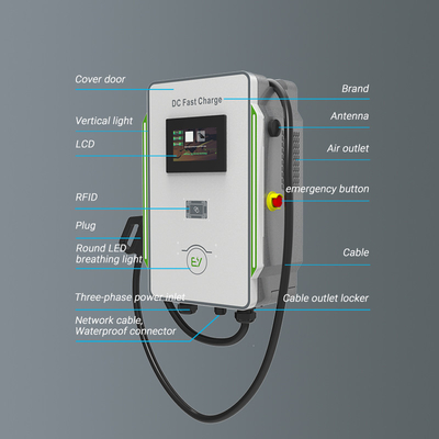 DC Wallbox sạc 30kW 40kW Xe hơi CCS 40A Sạc EV nhanh 600V Tần số lưới 50Hz