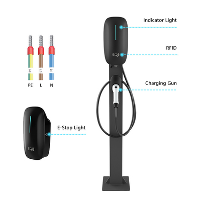 7kw 11kw 22kw AC EV sạc Nhà sản xuất Tường gắn sạc súng đống cho nhà ga xe điện thương mại