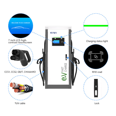 Khách sạn Căn hộ 3 giai đoạn Bộ sạc điện nhanh thông minh DC nhanh với CCS1 CCS2 GB/T CHAdeMO Interface Standard